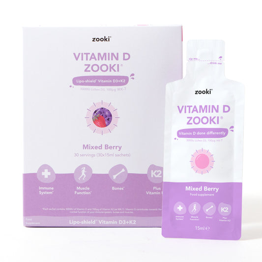 Zooki Vitamin D3 + K2 Mixed Berry 30x10ml Sachets