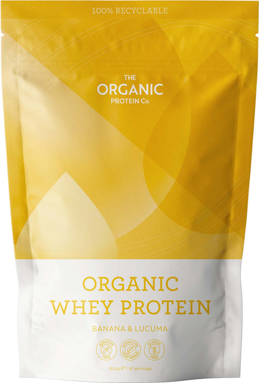 The Organic Protein Co. Banana & Lucuma Organic Whey Protein Powder 600g