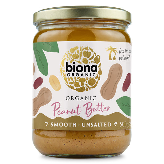 Biona Peanut Butter Organic Smooth no Salt 500g