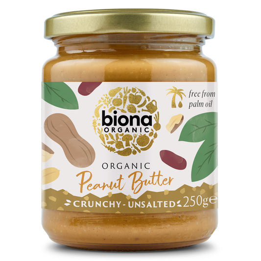 Biona Peanut Butter Organic Crunchy no Salt 250g