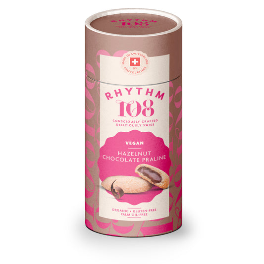 Rhythm 108 Hazelnut Chocolate Praline Biscuit Gift Tube 195g