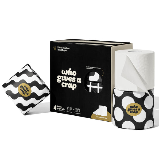 Who Gives A Crap Double Length Premium Bamboo Toilet Paper 4 pack