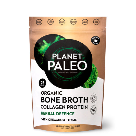 Planet Paleo Bone Broth Collagen Protein Herbal Defence 225g