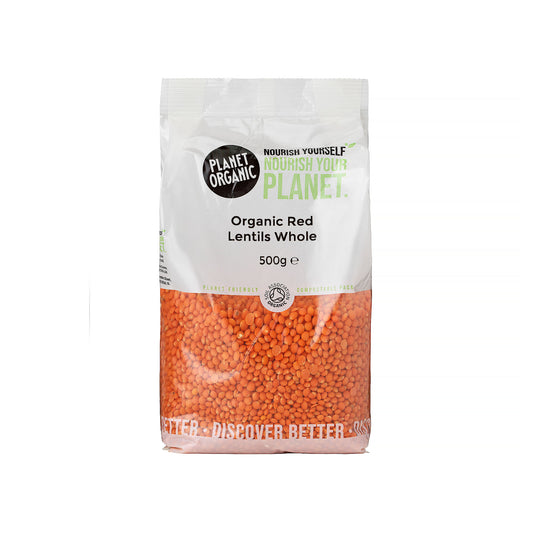 Planet Organic Whole Red Lentils 500g
