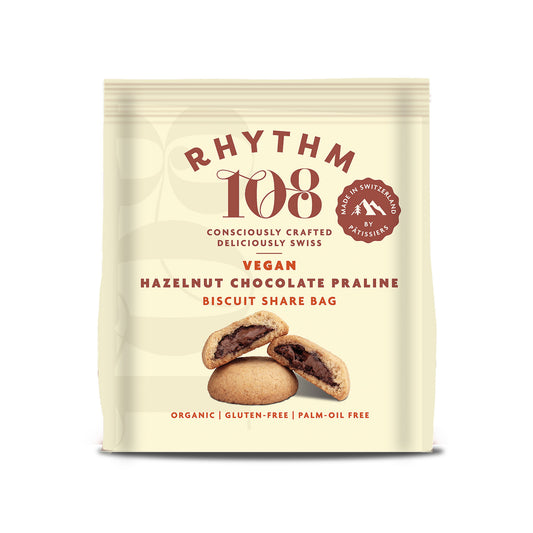 Rhythm 108 Hazelnut Chocolate Praline Biscuit Share Bag 135g