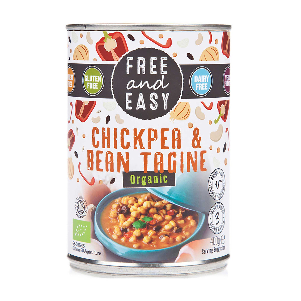 Free & Easy Chickpea & Bean Tagine Ready meal 400g Organic
