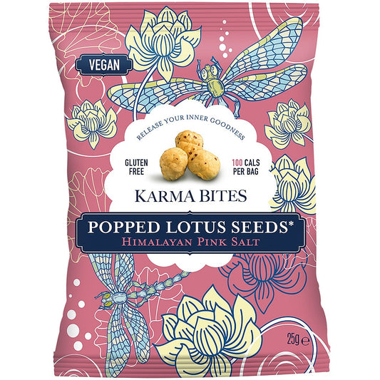 Karma Bites Popped Lotus Seeds Himalayan Pink Salt 25g