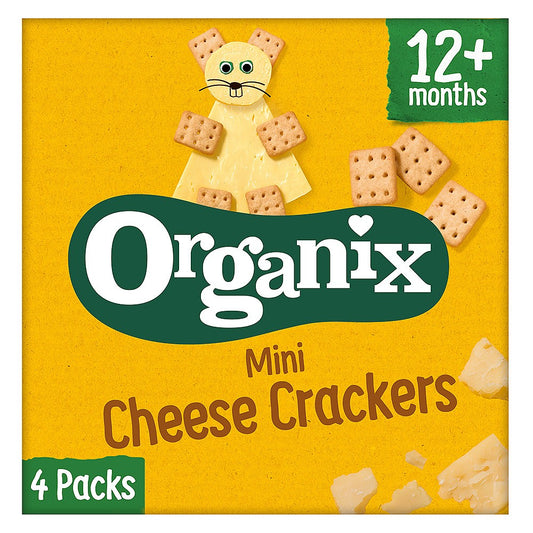 Organix Mini Cheese Crackers Toddler Snack 4x20g