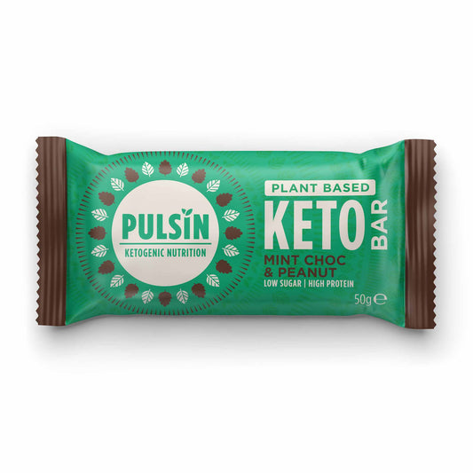 Pulsin Mint Chocolate and Peanut Keto Bar 50g