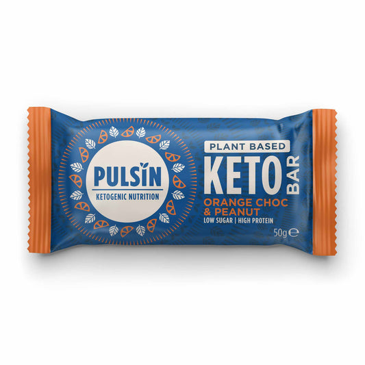 Pulsin Orange Chocolate and Peanut Keto Bar 50g