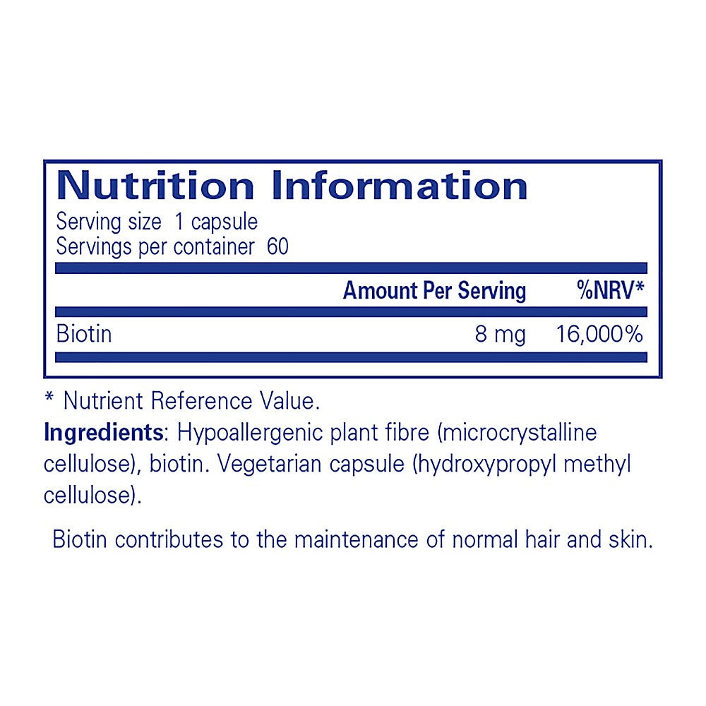 Pure Encapsulations Biotin 8 mg 60 caps Organic