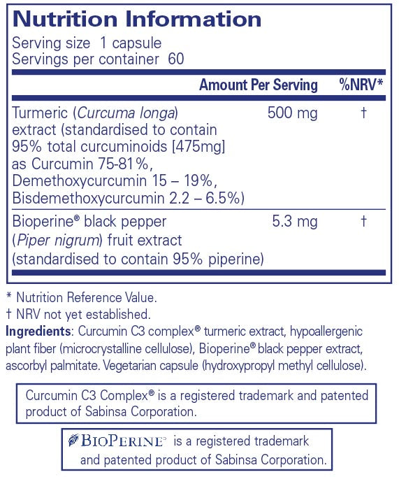 Pure Encapsulations Curcumin 500 With Bioperine Ingredients - View #13
