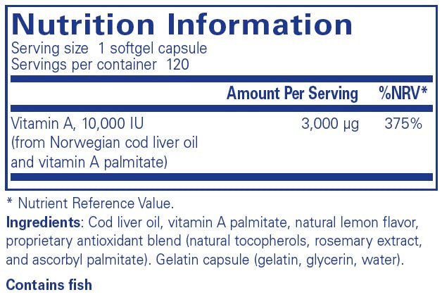 Pure Encapsulations Vitamin A 10,000 IU 120 caps