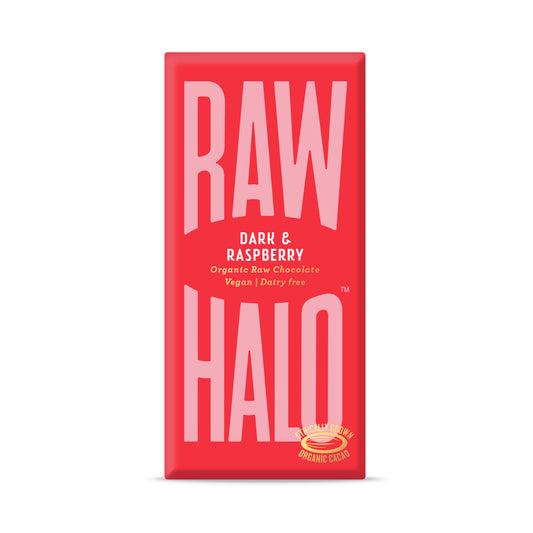 Raw Halo Dark & Raspberry Raw Chocolate Bar 70g