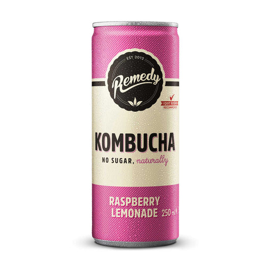 Remedy Kombucha Raspberry Lemonade Can 250ml