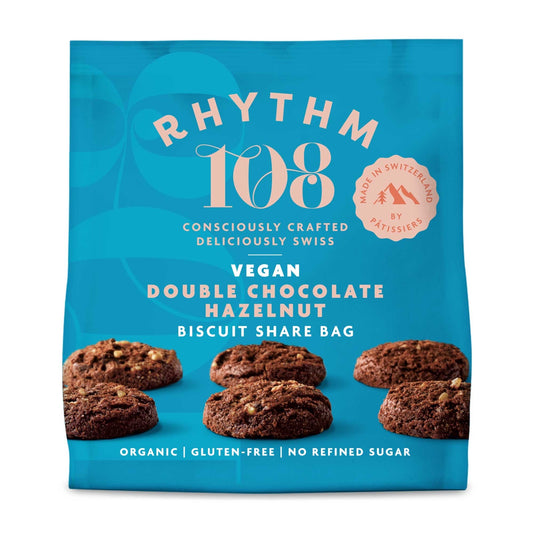 Rhythm 108 Double Chocolate Hazelnut Biscuit Share Bag 135g