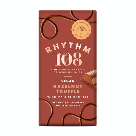 Rhythm 108 Hazelnut Truffle Swiss Chocolate Bar 100g