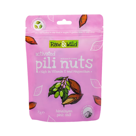 Raw&Wild Activated Pili Nuts - Pink Himalayan Salt 70g
