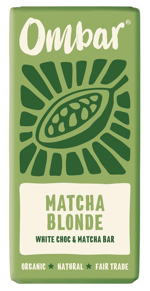 Ombar Matcha Blonde caramelised white choco bar 70g