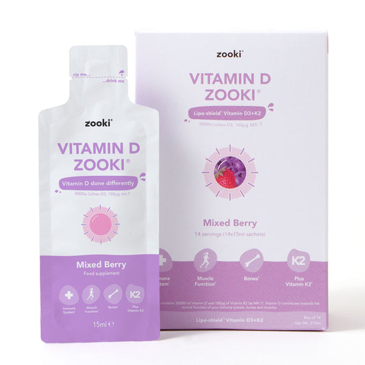 Zooki Vitamin D3 + K2 Mixed Berry 14x10 ml Sachets