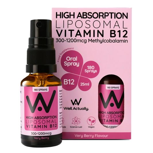 Well. Actually. Liposomal Vitamin B12 Methylcobalamin 1200mcg Spray - Very Berry Flavour 30ml
