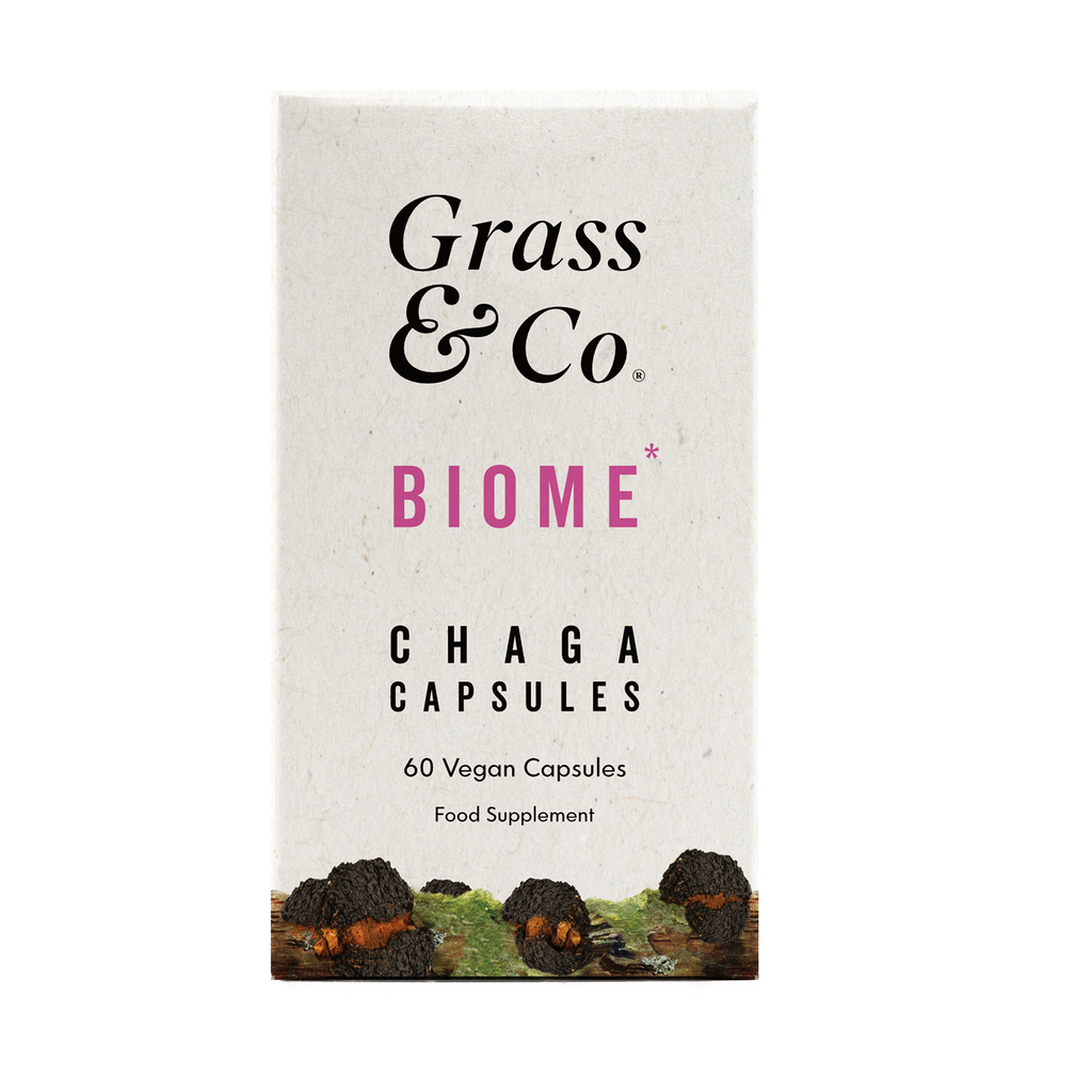 Grass & Co. BIOME Chaga Mushrooms with Curcumin + Ginger 60 caps