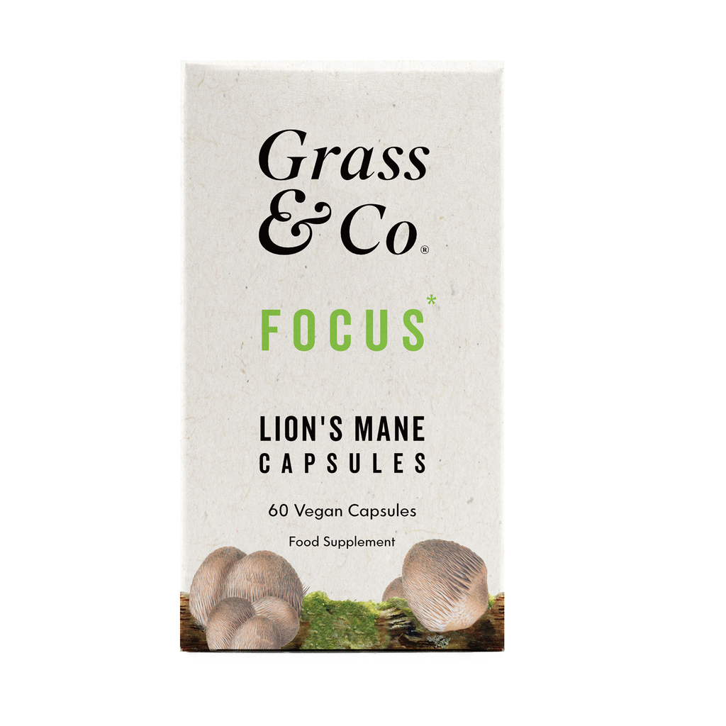Grass & Co. FOCUS Lion's Mane Mushrooms with Ginseng + Omega-3 60 caps