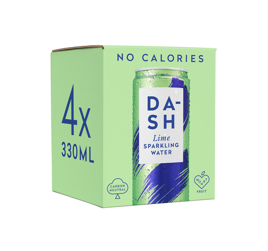 DASH Water Sparkling Limes 4x330ml