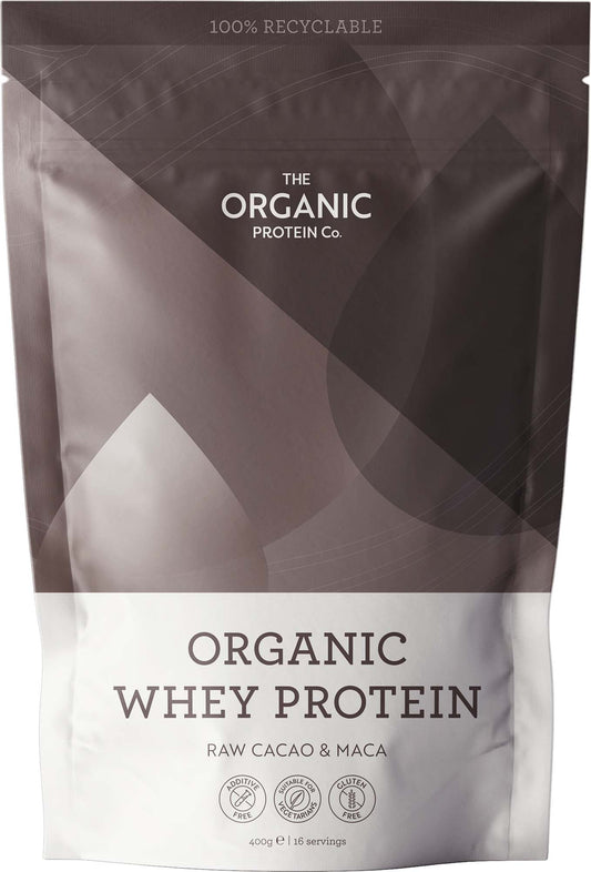 The Organic Protein Co. Raw Cacao & Maca Organic Whey Protein Powder 400g