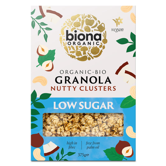 Biona Granola Nutty Clusters Low Sugar Organic 375g