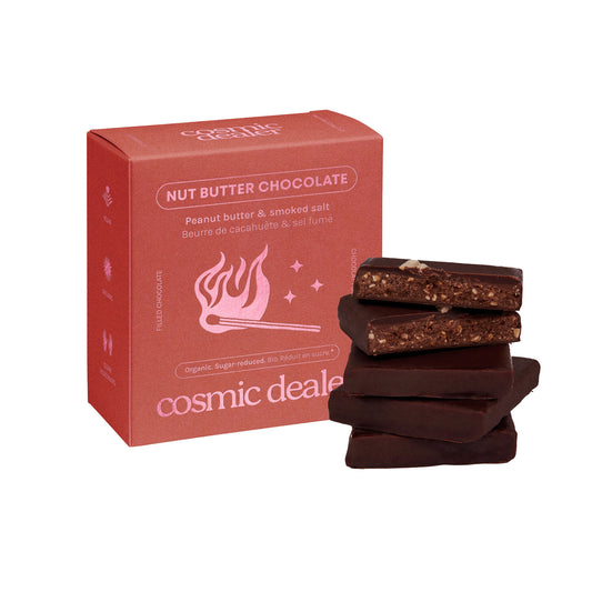 Box of 4 Peanut Butter & Smoked Salt Nut Butter Chocolate 80g