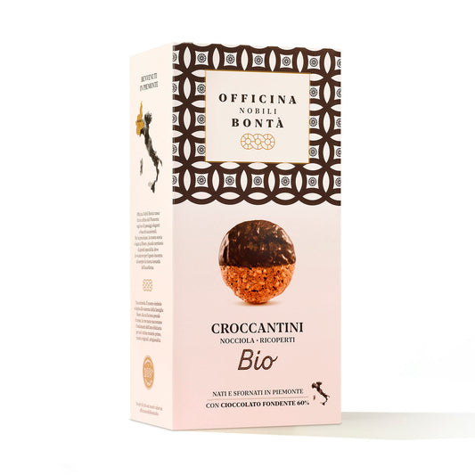 Organic Officina Nobili Chocolate Covered Hazelnut Croccantini Biscuit 170g (Box) 170g