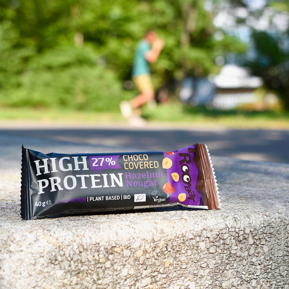 Roobar High Protein Chocolate Covered Bar with Hazelnut Nougat 40g ...