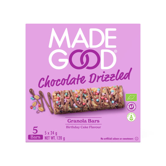 MadeGood Granola Bars Chocolate Drizzled Birthday Cake 5x24g