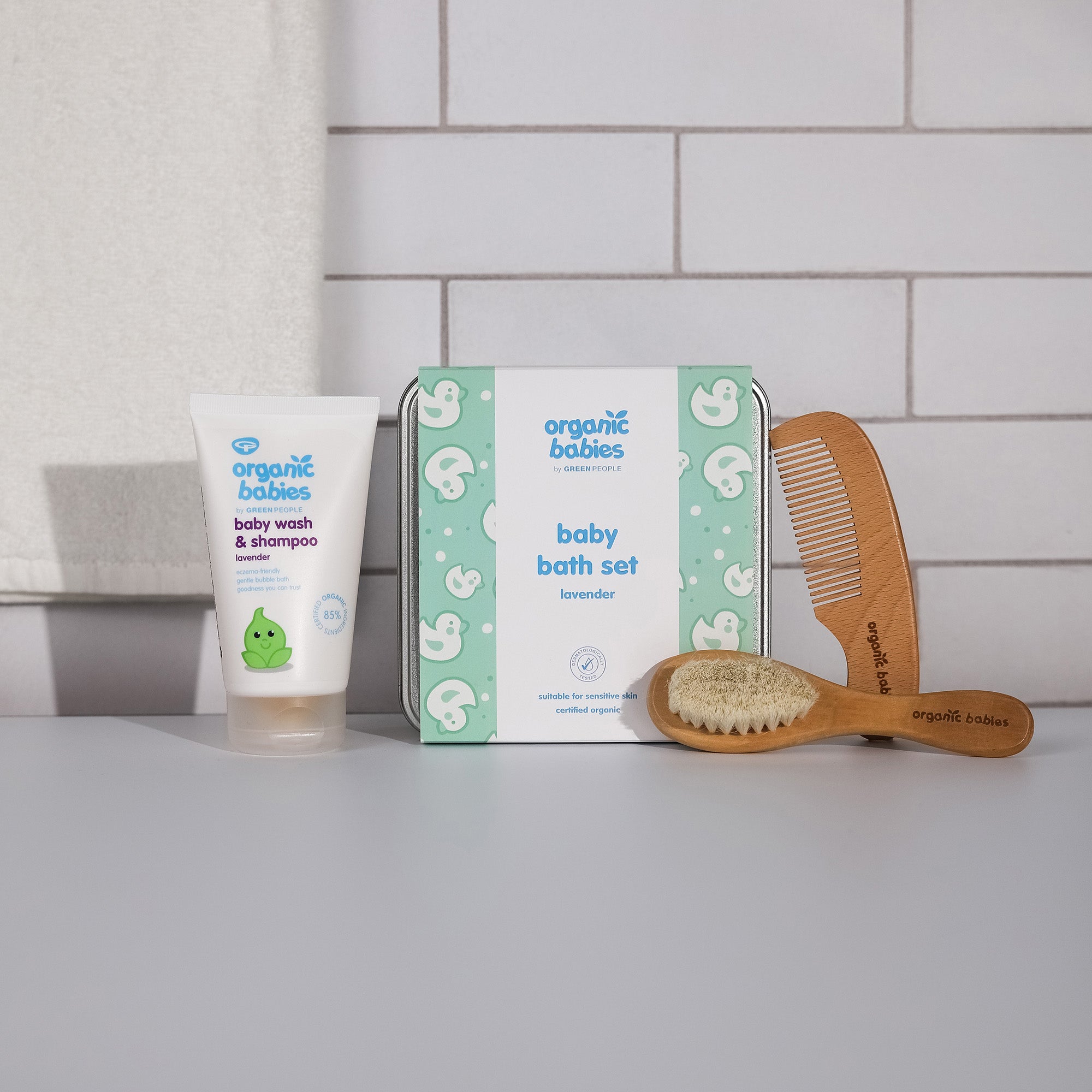 Green People Organic Babies Baby Bath Set Lavender 150ml