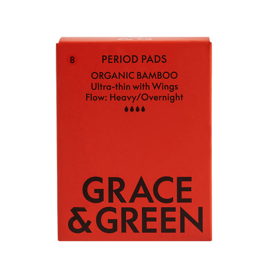 Grace & Green Organic Bamboo Period Pads -Heavy 8 pads
