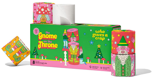 Who Gives A Crap Gnome on the Throne Toilet Paper 8 pack