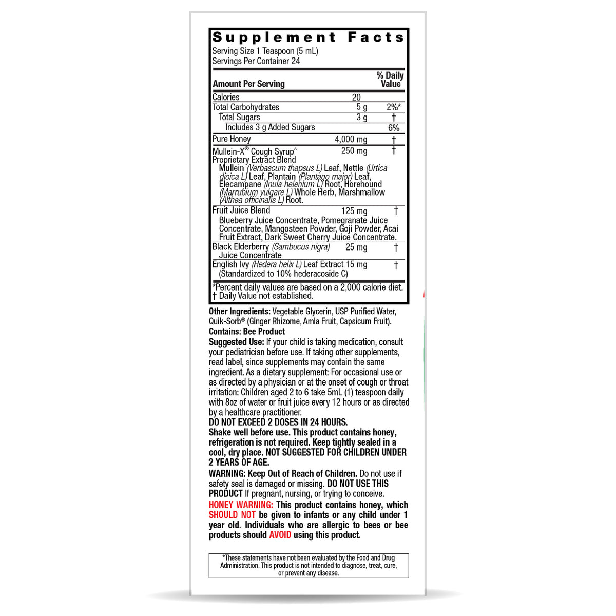 Nature's Answer Kids Mullein-X Cough Syrup 120ml | Planet Organic