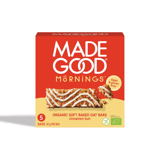 MadeGood Morning Bars, Cinnamon Bun 5x30g