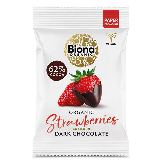 Biona Dark Chocolate Strawberries Organic 45g