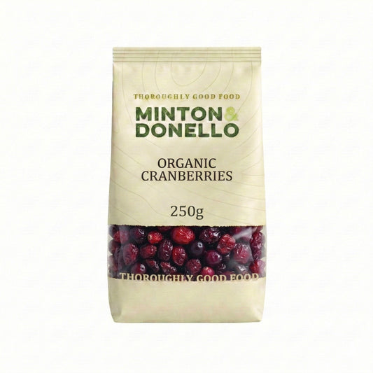 Minton & Donello Organic Cranberries 250g