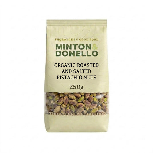 Minton & Donello Organic Roasted & Salted Pistachio Nuts 250g