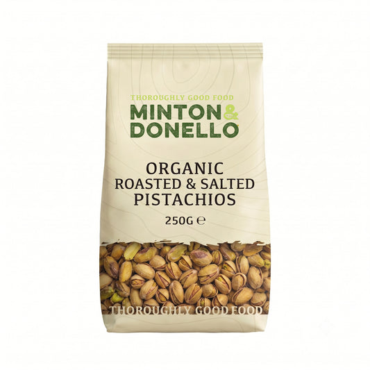 Minton & Donello Organic Roasted & Salted Pistachio Nuts 250g