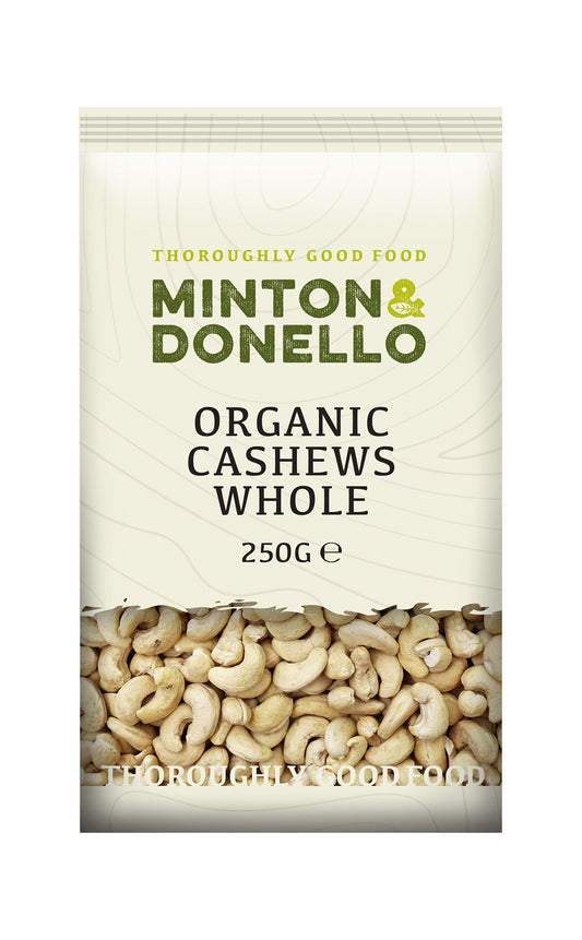 Minton & Donello Organic Whole Cashews 250g