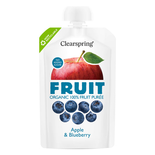 Clearspring Organic FRUIT 100% Fruit Puree - Apple & Blueberry 100g