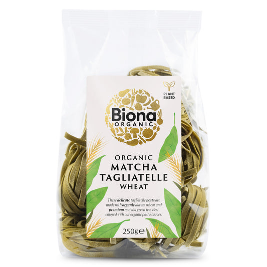 Biona Matcha Wheat Tagliatelle Nests 250g