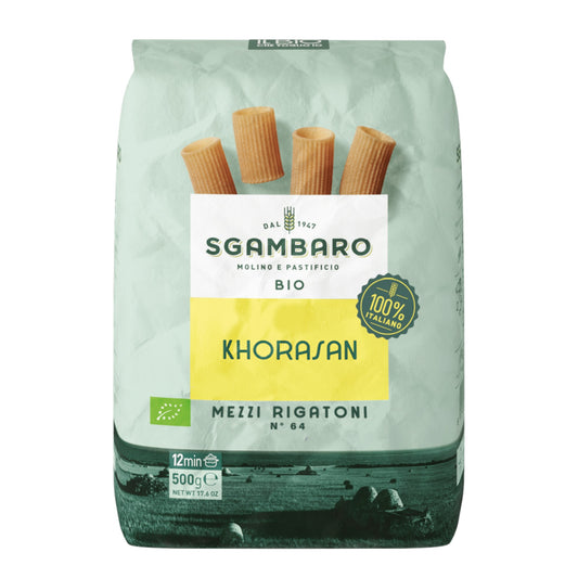 Pasta Sgambaro Organic Khorasan Mezzi Rigatoni Pasta 500g