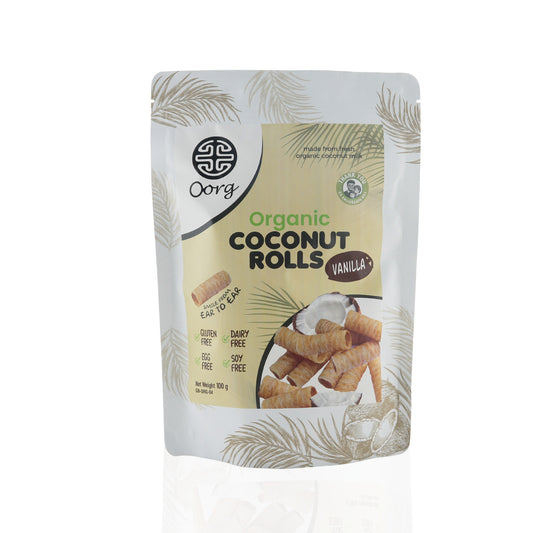 OORG Organic Coconut Rolls -Vanilla 100g