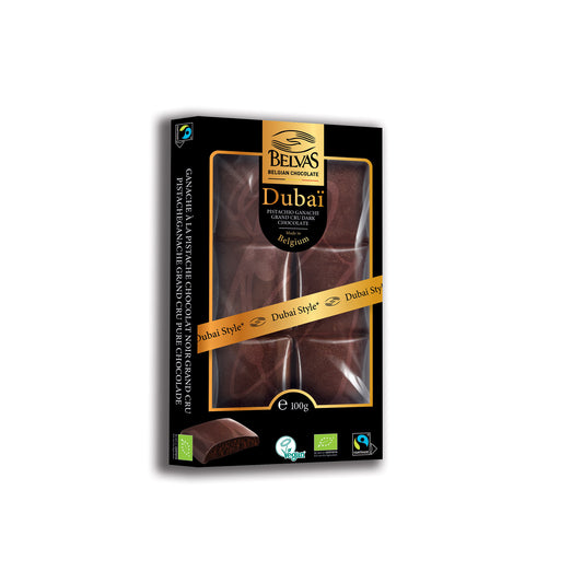 Belvas Dubai Pistachio Ganache Grand Cru Dark Chocolate 100g