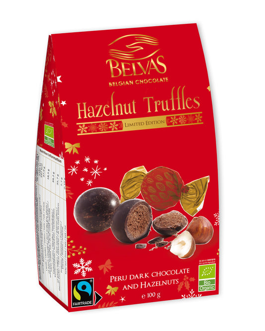 Belvas Hazelnut Dark Chocolate Truffles 100g